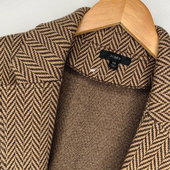 J. Crew Herringbone Blazer in Brown and Cream - Picture 8 of 9